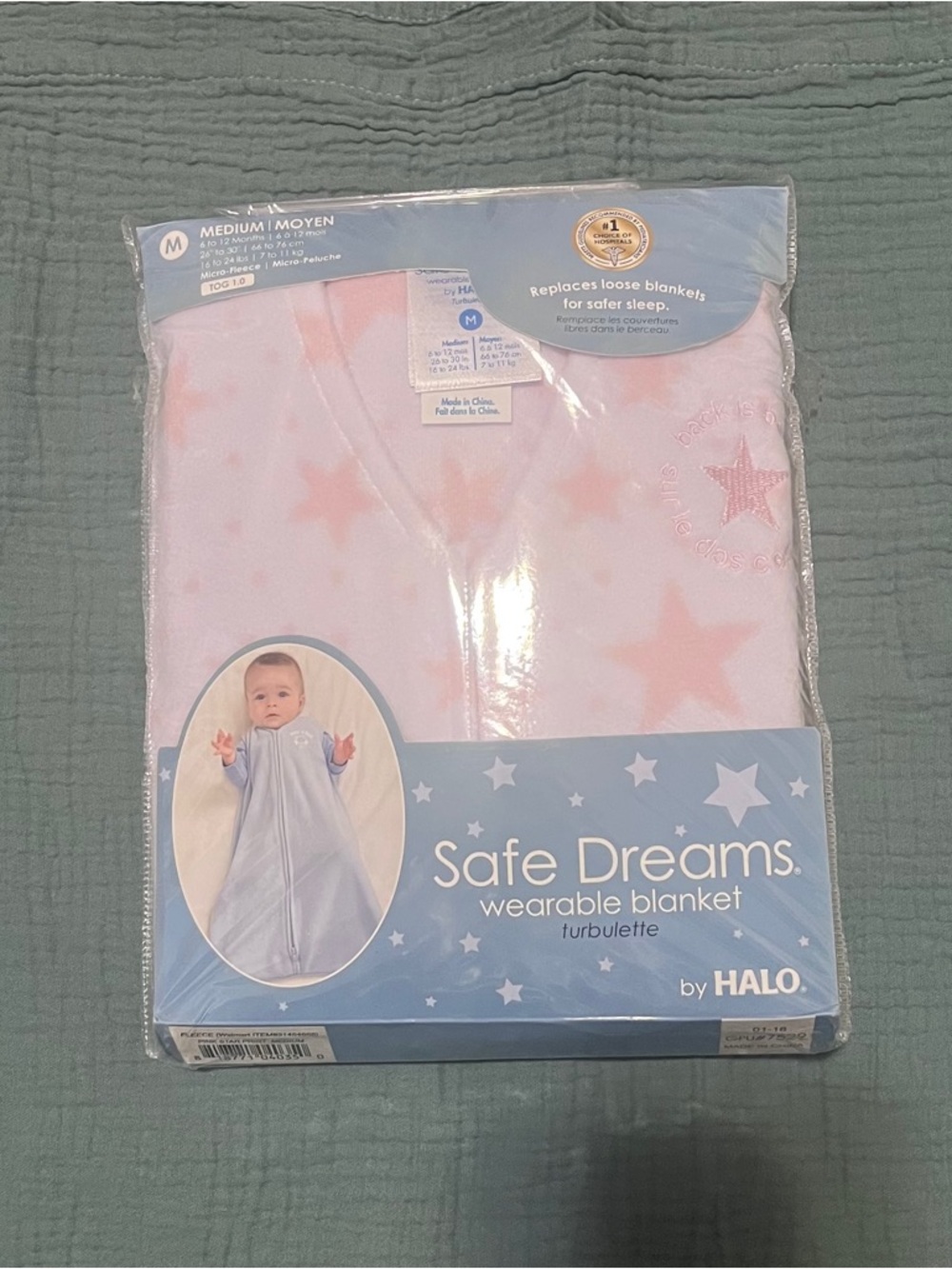 HALO Safe Dreams Sleep Sac  - Pink Stars (Kids Pajamas)
